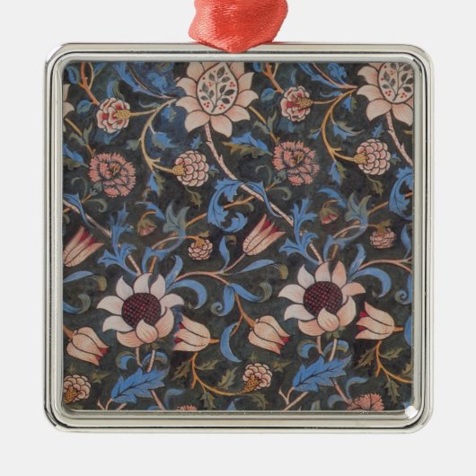 William Morris Evenlode Patroon: Vintage Stemming Metalen Ornament (Voorkant)