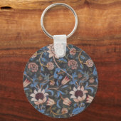 William Morris Evenlode Patroon: Vintage Stemming Sleutelhanger (Voorkant)