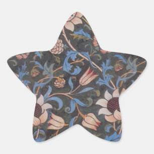 William Morris Evenlode Patroon: Vintage Stemming Ster Sticker