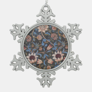 William Morris Evenlode Patroon: Vintage Stemming Tin Sneeuwvlok Ornament