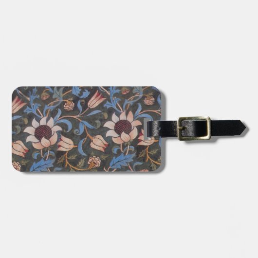 William Morris Evenlode Textile Floral Art Bagagelabel (Voorkant horizontaal)