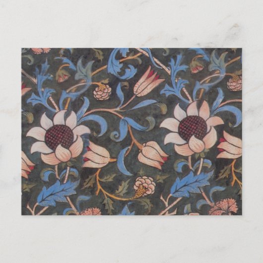 William Morris Evenlode Textile Floral Art Briefkaart (Voorkant)