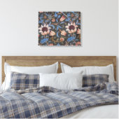 William Morris Evenlode Textile Floral Art Canvas Afdruk (Insitu (Slaapkamer))