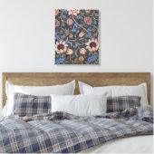 William Morris Evenlode Textile Floral Art Canvas Afdruk (Insitu (Slaapkamer))