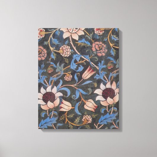 William Morris Evenlode Textile Floral Art Canvas Afdruk (Voorkant)