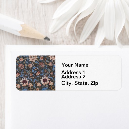 William Morris Evenlode Textile Floral Art Etiket (Insitu)