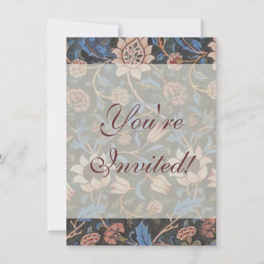 William Morris Evenlode Textile Floral Art Kaart (Voorkant)