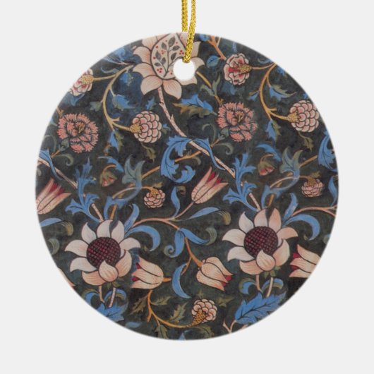 William Morris Evenlode Textile Floral Art Keramisch Ornament (Voorkant)