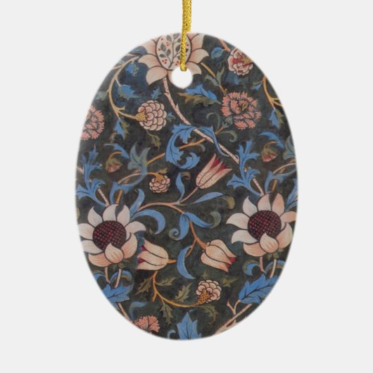 William Morris Evenlode Textile Floral Art Keramisch Ornament (Voorkant)