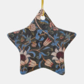 William Morris Evenlode Textile Floral Art Keramisch Ornament (Achterkant)