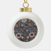 William Morris Evenlode Textile Floral Art Keramische Bal Ornament (Voorkant)
