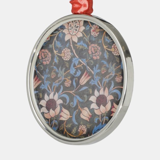 William Morris Evenlode Textile Floral Art Metalen Ornament (Links)
