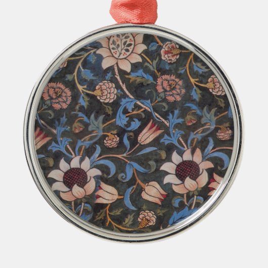 William Morris Evenlode Textile Floral Art Metalen Ornament (Voorkant)