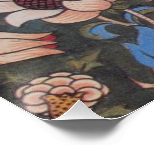 William Morris Evenlode Textile Floral Art Perfect Poster (Hoek)