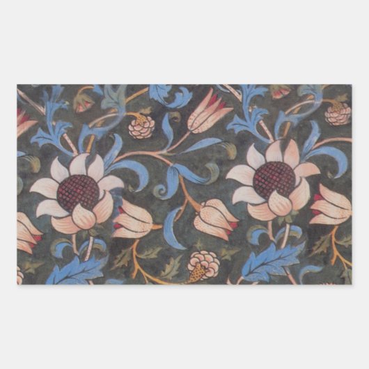 William Morris Evenlode Textile Floral Art Rechthoekige Sticker (Voorkant)