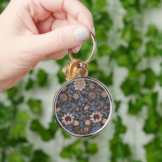 William Morris Evenlode Textile Floral Art Sleutelhanger (Hand)