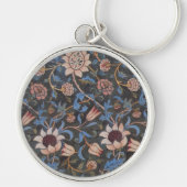 William Morris Evenlode Textile Floral Art Sleutelhanger (Voorkant)
