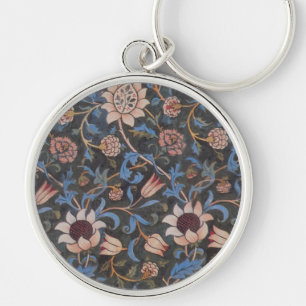William Morris Evenlode Textile Floral Art Sleutelhanger