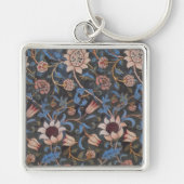 William Morris Evenlode Textile Floral Art Sleutelhanger (Voorkant)