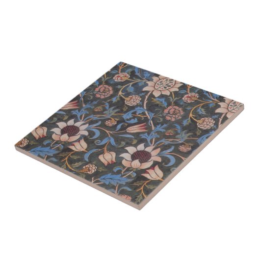 William Morris Evenlode Textile Floral Art Tegeltje (Zijkant)