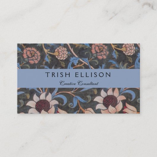 William Morris Evenlode Textile Floral Art Visitekaartje (Voorkant)