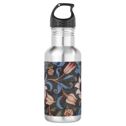 William Morris Evenlode Textile Floral Art Waterfles (Voorkant)
