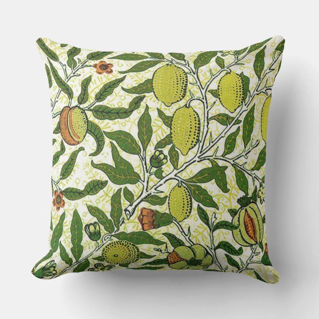 William Morris Exotic Fruit, Lemon Yellow Buitenkussen (Voorkant)