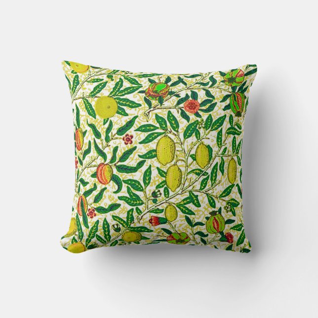 William Morris Exotic Fruit, Lemon Yellow Kussen (Voorkant)