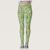 William Morris Exotic Fruit, Lemon Yellow Leggings (Voorkant)