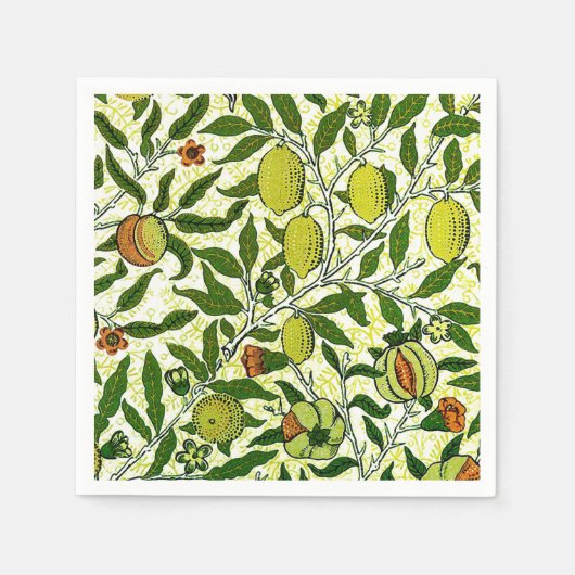 William Morris Exotic Fruit, Lemon Yellow Servet (Voorkant)