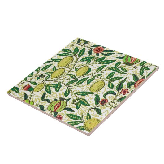William Morris Exotic Fruit, Lemon Yellow Tegeltje (Zijkant)