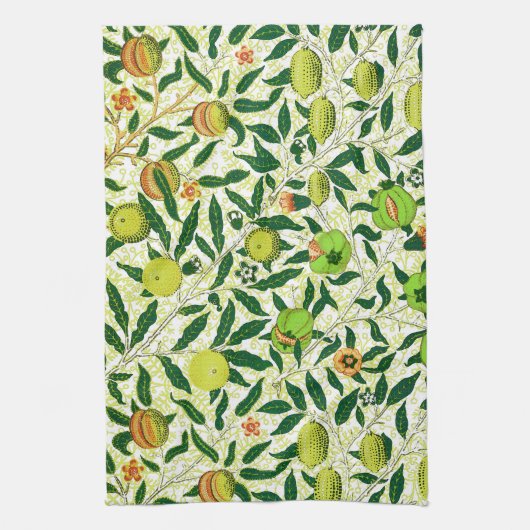 William Morris Exotic Fruit, Lemon Yellow Theedoek (Verticaal)