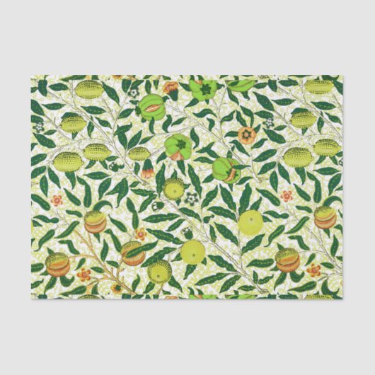 William Morris Exotic Fruit, Lemon Yellow Tissuepapier (Voorkant)