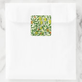 William Morris Exotic Fruit, Lemon Yellow Vierkante Sticker (Tas)