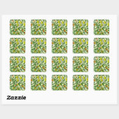 William Morris Exotic Fruit, Lemon Yellow Vierkante Sticker (Vel)