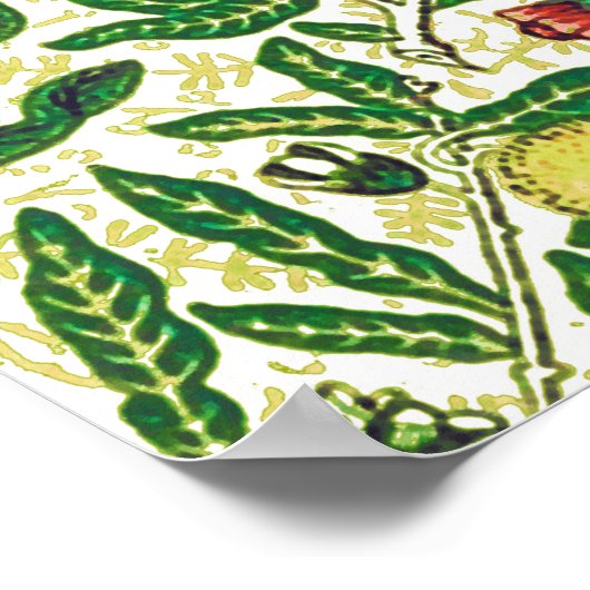 William Morris Exotic Fruit, Lemons en Peraches Poster (Hoek)