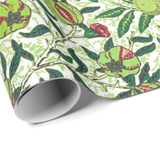 William Morris Exotic Fruit, Lime Green Cadeaupapier (Rol Hoek)