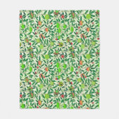 William Morris Exotic Fruit, Lime Green Fleece Deken (Voorkant)