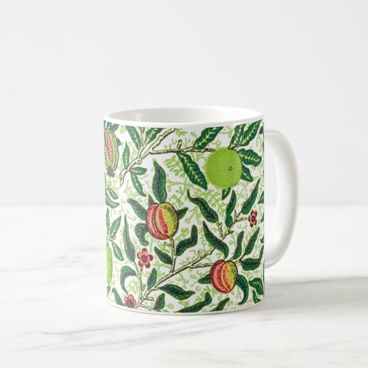 William Morris Exotic Fruit, Lime Green Koffiemok (Voorkant rechts)