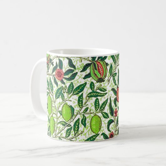 William Morris Exotic Fruit, Lime Green Koffiemok (Voorkant links)