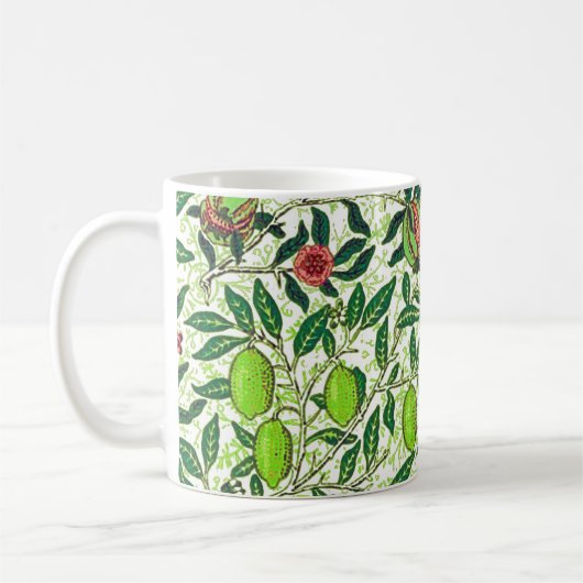 William Morris Exotic Fruit, Lime Green Koffiemok (Links)