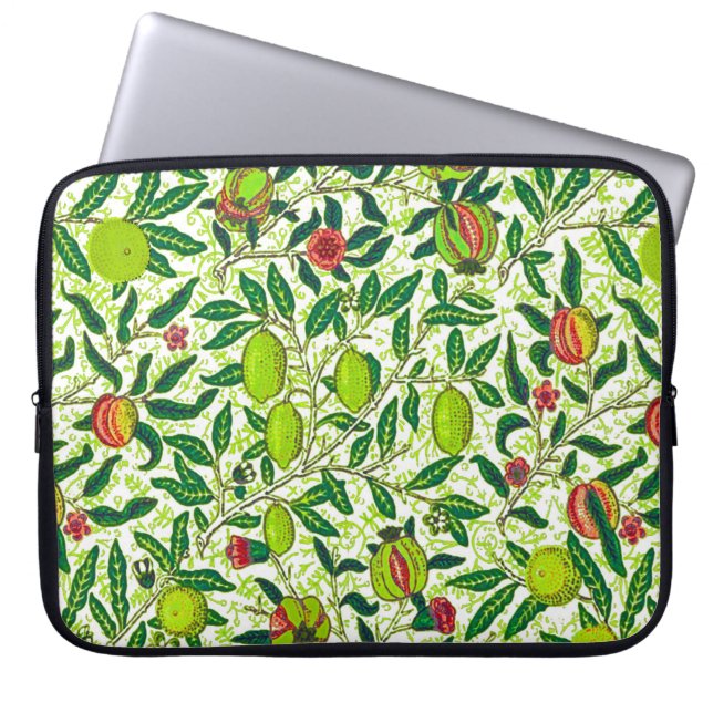 William Morris Exotic Fruit, Lime Green Laptop Sleeve (Voorkant)