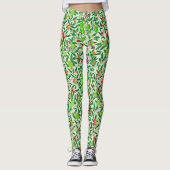 William Morris Exotic Fruit, Lime Green Leggings (Voorkant)