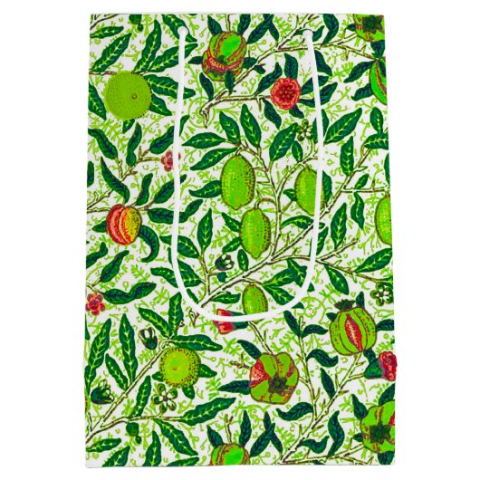William Morris Exotic Fruit, Lime Green Medium Cadeauzakje (Achterkant)