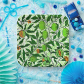 William Morris Exotic Fruit, Lime Green Papieren Bordje (Feest)