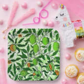 William Morris Exotic Fruit, Lime Green Papieren Bordje (Feest)