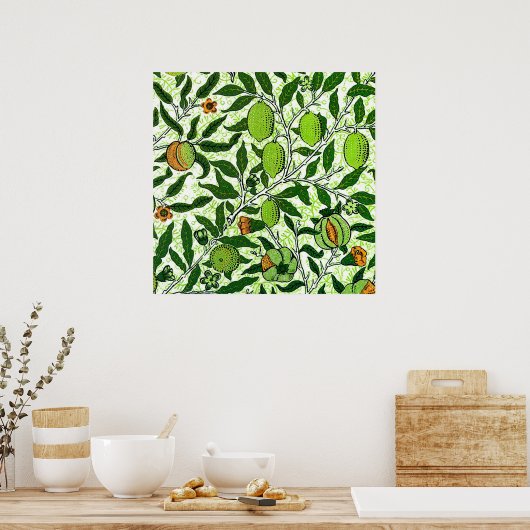 William Morris Exotic Fruit, Lime Green Poster (Keuken)