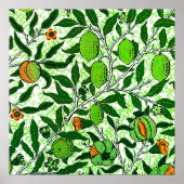 William Morris Exotic Fruit, Lime Green Poster (Voorkant)