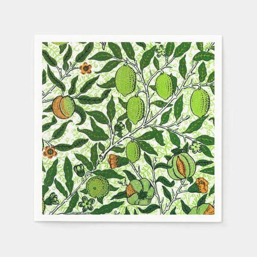 William Morris Exotic Fruit, Lime Green Servet (Voorkant)