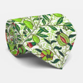 William Morris Exotic Fruit, Lime Green Stropdas (Opgerold)